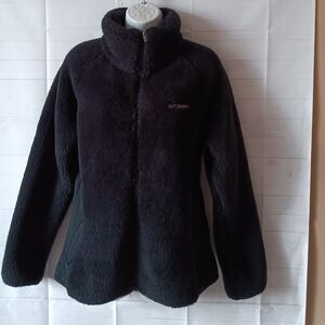 COLUMBIA Black Cozy Sherpa Fleece Side Panel Jacket L